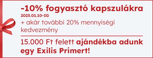 15.000 Ft felett ajándékba adunk egy Exilis Primert!